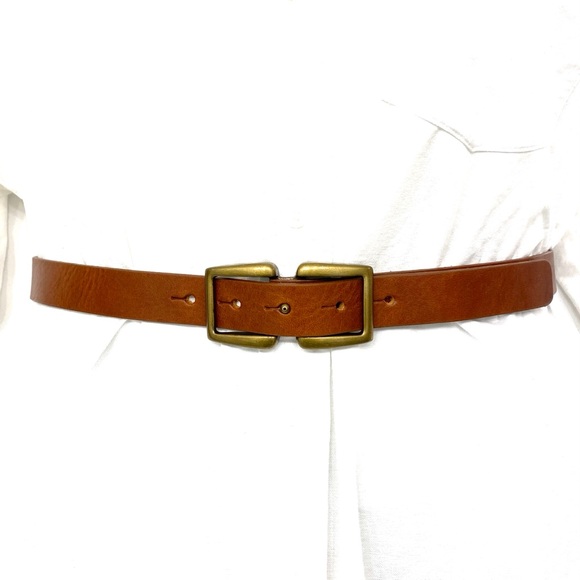 Danier Cognac Leather Belt Brass Buckle Women’s S Classic - Picture 10 of 12